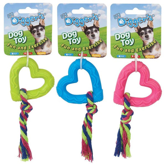Digger's TPR Heart and Rope Toy